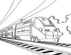 Раскраска Поезд для детей мальчиков   онлайн