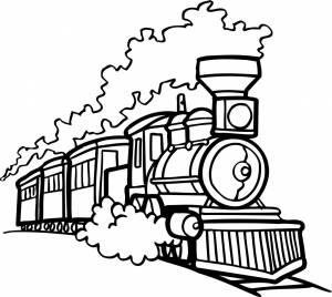 Раскраски поезда с вагонами, паровозов, локомотивов