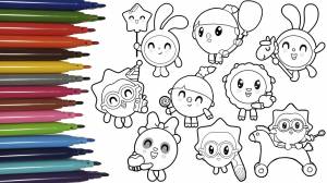 №89 BabyRiki coloring book ✨ We color Krashy, Chichi, Wally, Pandy, Rosy BabyRiki cartoon