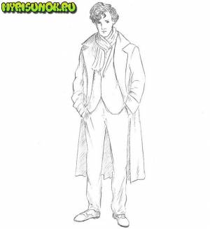 Как нарисовать детектива Шерлока Холмса