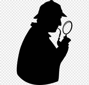Лупа Шерлока Холмса, Лупа, стекло, монохромный, детектив png