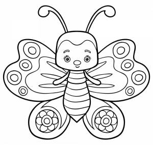 Раскраски Бабочка для детей 3 4 лет