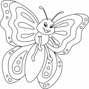 Бабочка раскраска для малышей