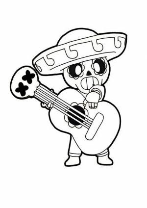 Раскраска Пико играет на гитаре