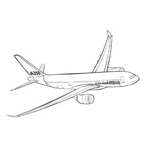 Раскраска Самолет Airbus A350