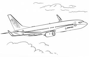 Раскраска Самолет Boeing 737