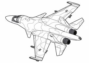 Раскраска Самолет Су-34 Защитник