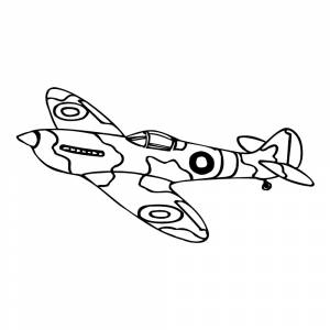 Раскраска Самолет с военной окраской