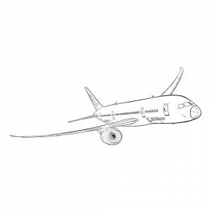 Раскраска Самолет Boeing 787 Dreamliner