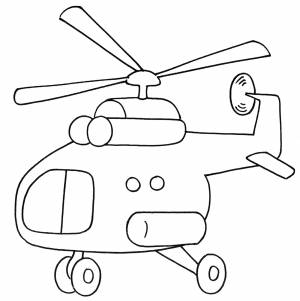 Раскраска Вертолет в небе