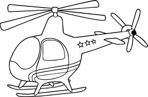 Раскраска трехзвездочный вертолет