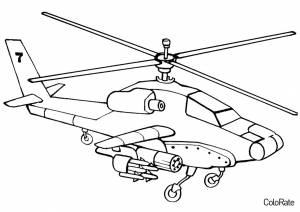 Раскраска Военный вертолет
