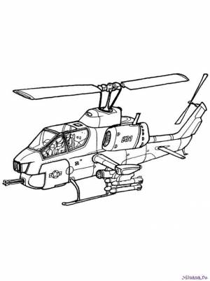 Раскраска вертолет 3