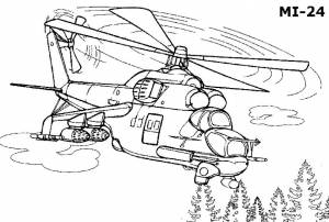 Вертолет ми-24 вертолет ми-24 деревья Скачать раскраски для мальчиков