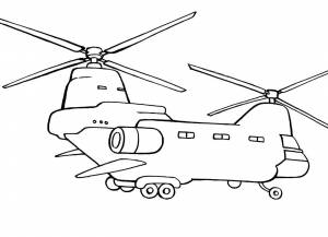 Раскраски Военный вертолет для детей