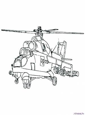 Раскраска вертолет 6