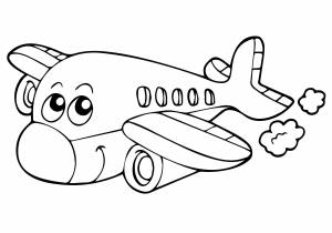Самолет детская раскраска