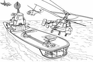 Эсминец и вертолеты океан вертолеты