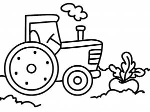 Раскраски Раскраска Трактор Раскраски для малышей транспорт