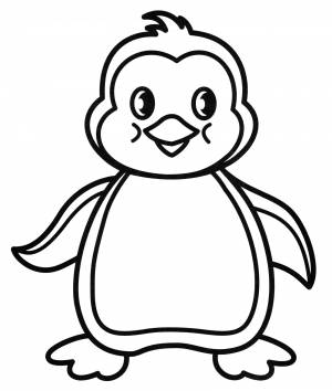 Раскраска Малыш пингвиненок
