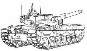 Раскраска Танк Leopard 1