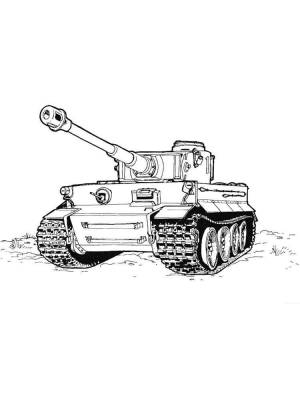 Раскраски танк Тигр