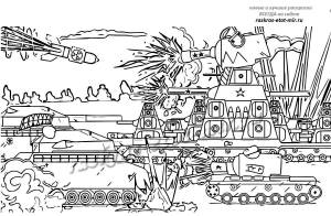 Раскраски Кв 44 танк для детей