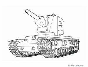 Танк КВ-1, СССР» раскраска для детей