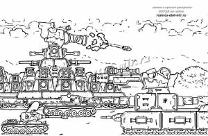 Раскраски КВ 44 из мультика про танки