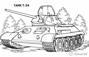 Раскраски танк, Раскраска Раскраски танки танк т 34 для мальчиков