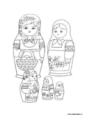 Раскраски Матрешки