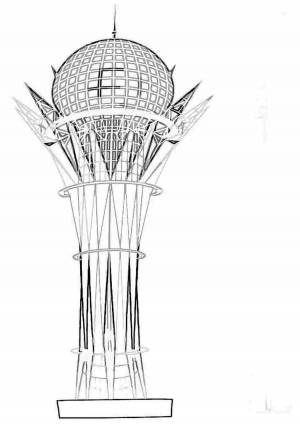 Байтерек рисунок для детей