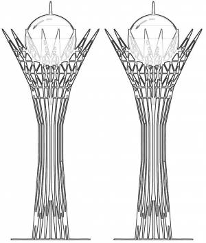 Раскраска Байтерек  и