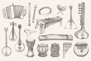 Русский народный инструмент рисунок