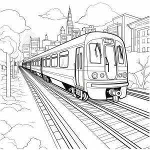 Черно-белая раскраска метро