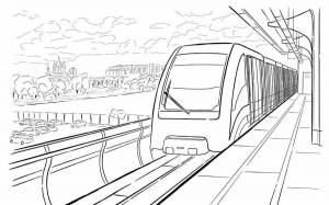 Раскраски Поезд метро москва