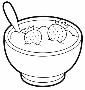 Раскраска Каша с клубникой