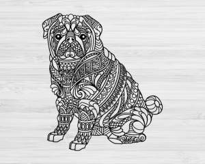 Раскраски Антистресс мопс
