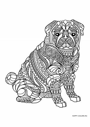 Раскраска антистресс собака