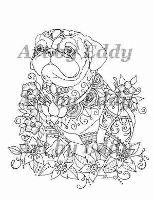 Раскраски Антистресс мопс