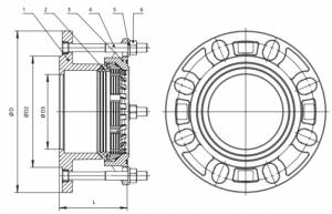 FA-R13 Ду50 Фланец обжимной фиксирующий чугунный