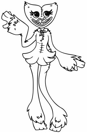 Раскраска Киси Миси позирует