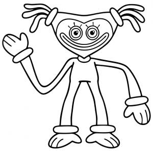 Раскраска Киси Миси с хвостиками