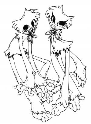 Раскраска Хагги Вагги и Киси Миси