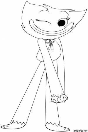 Раскраска Киси Миси подмигивает