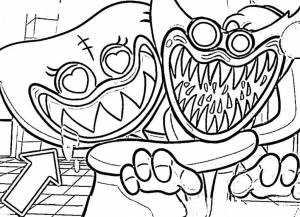 Раскраска хаги ваги и киси миси