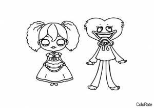 Раскраска Кисси и Поппи