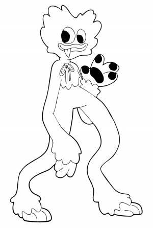 Раскраска Хагги Вагги машет ручкой