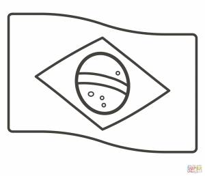 Раскраска Флаг Брази