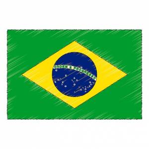 Ручной рисунок флага брази